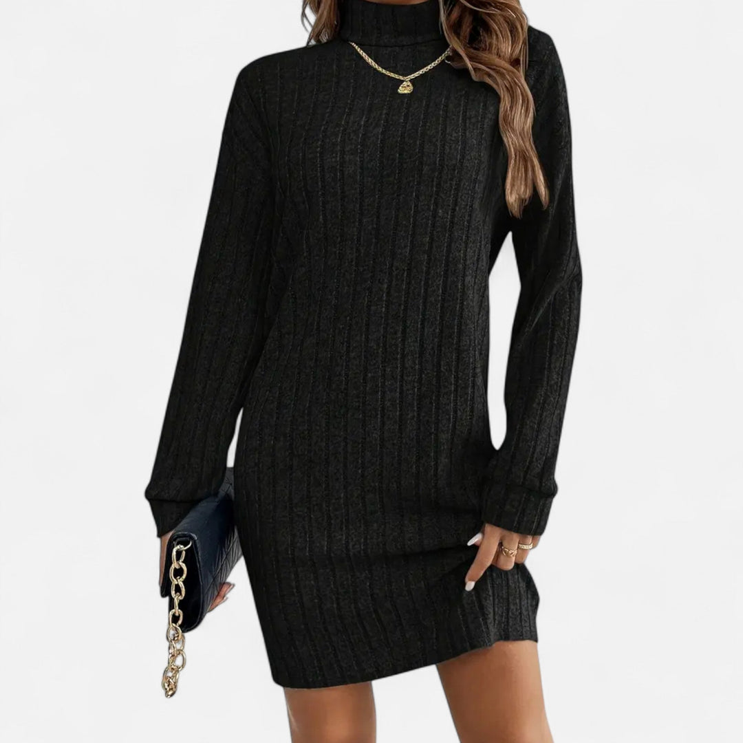 Zerline | Women's Turtleneck Textured Knit Dress
