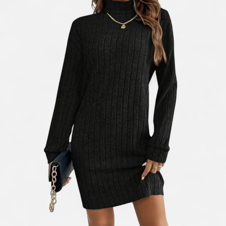 Zerline | Women's Turtleneck Textured Knit Dress