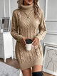 Fioralba | Women's Cable Knit Sweater Dress with Turtleneck