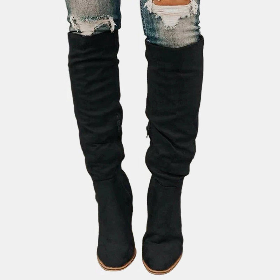 Flavia | Women's Stretch Over-the-Knee Block Heel Boots