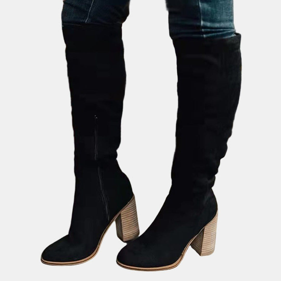 Flavia | Women's Stretch Over-the-Knee Block Heel Boots