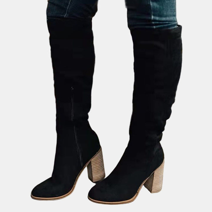Flavia | Women's Stretch Over-the-Knee Block Heel Boots