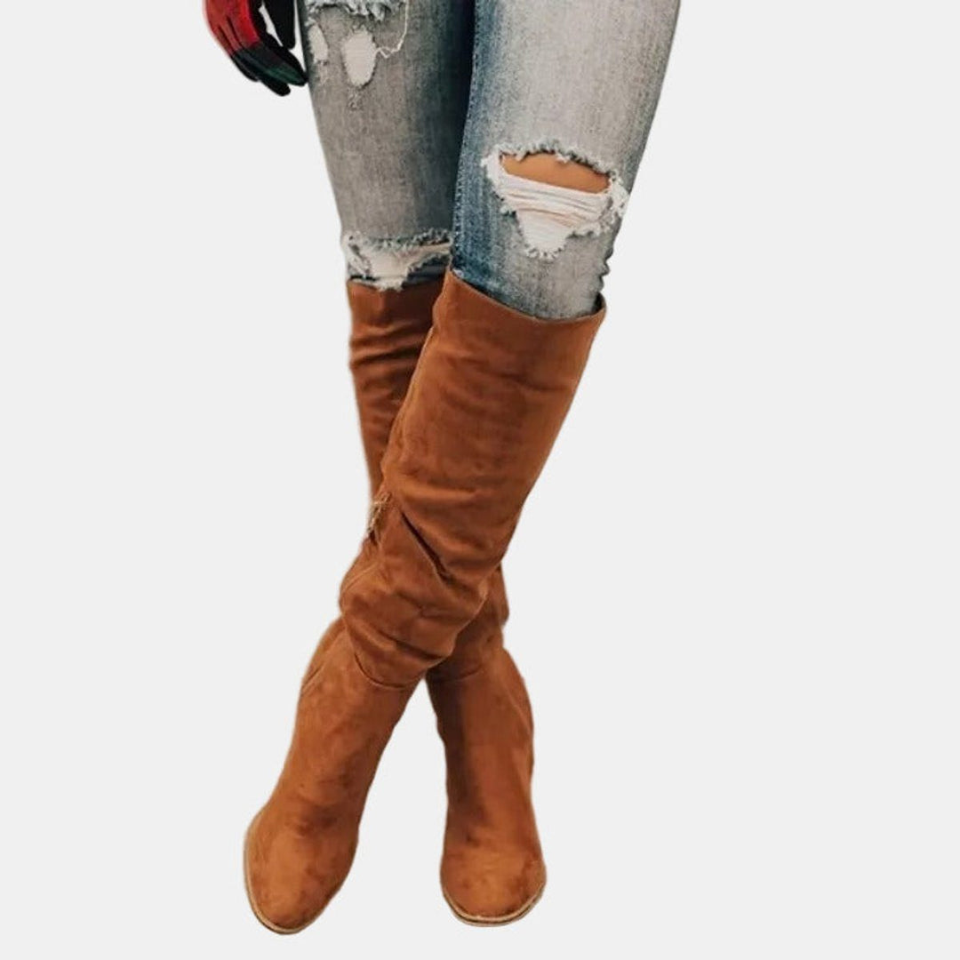 Flavia | Women's Stretch Over-the-Knee Block Heel Boots
