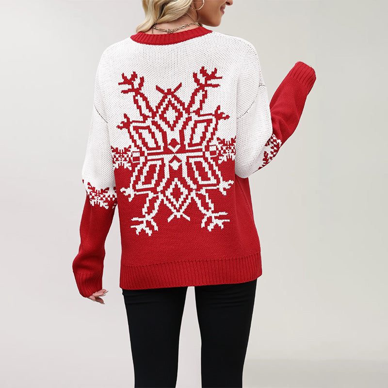 Jasmijn Two-Tone Snowflake Jacquard Sweater - image 3