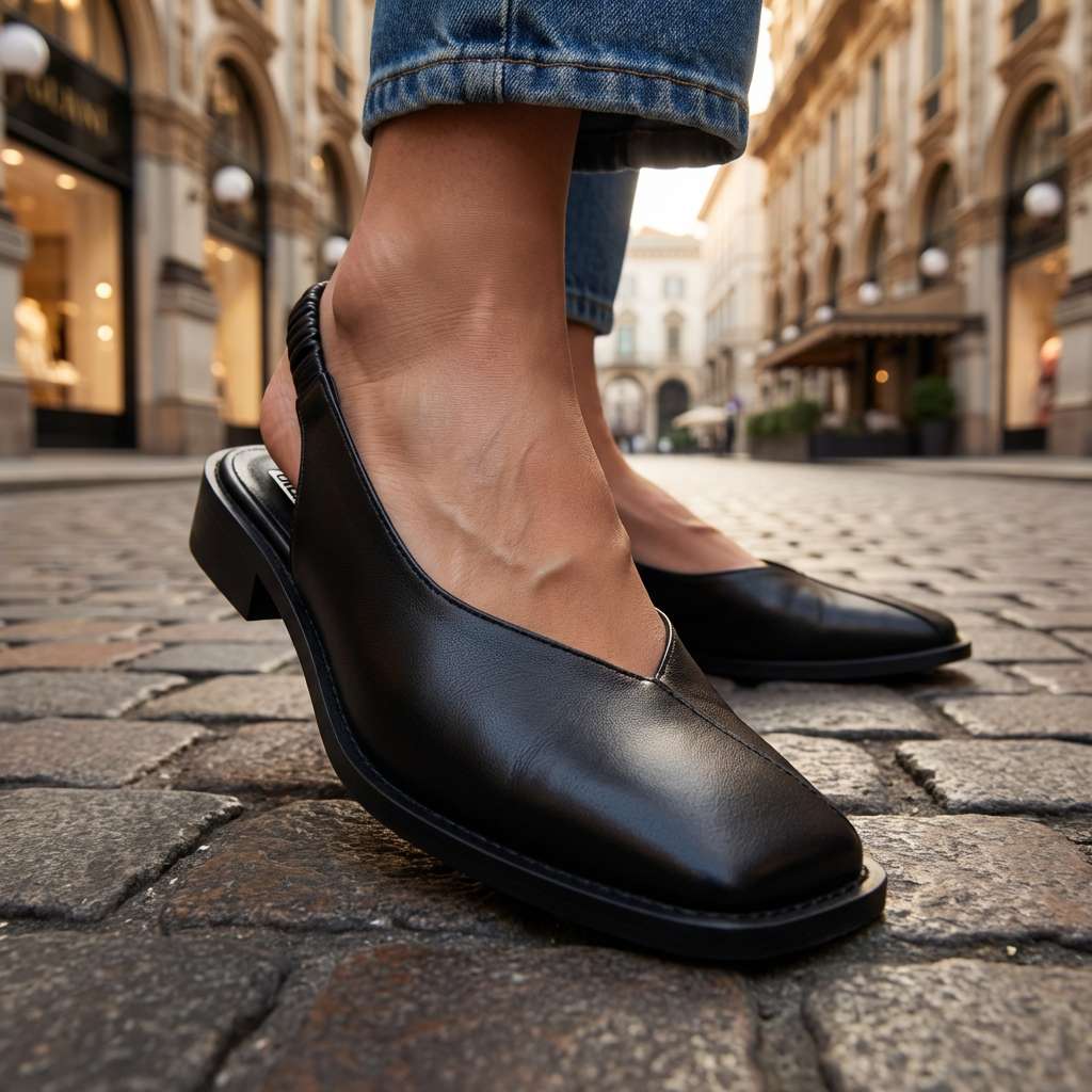 Verlaine | Women's Square-Toe Slingback Flats