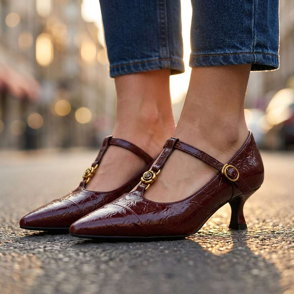Verdana | Women's T-Bar Kitten Heels