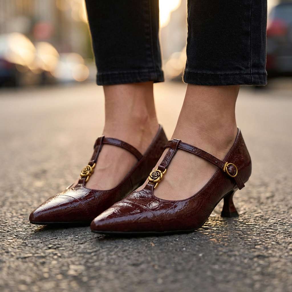 Verdana | Women's T-Bar Kitten Heels