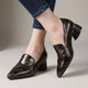 Vasilissa | Women's Embossed Block Heel Loafers