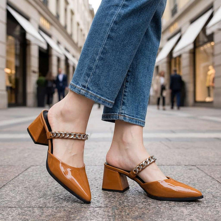 Vondrine | Women's Chain-Strap Pointed Pumps