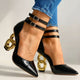 Valounne | Women's Sculpted Chain Heel Pumps
