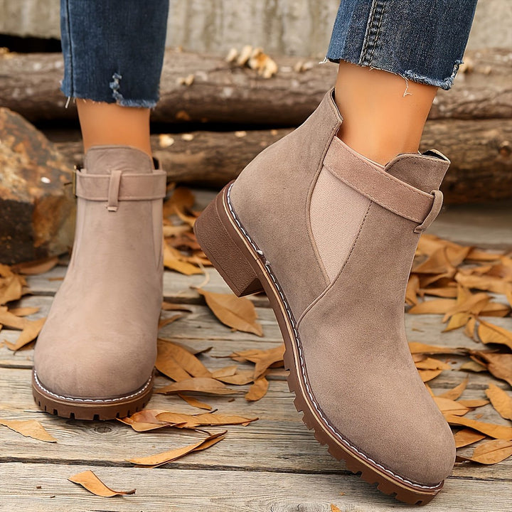 Gianna | Women's Block Heel Chelsea Ankle Boots with Buckle Strap