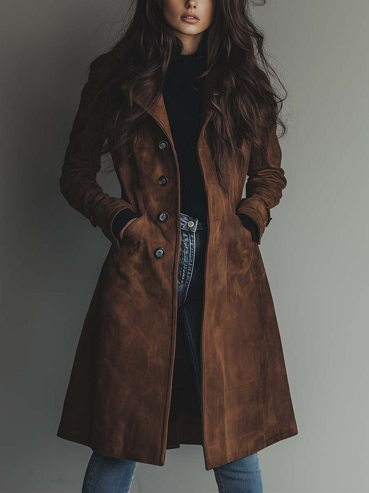 Gisella | Women's Vintage Suede-Look Trench Coat