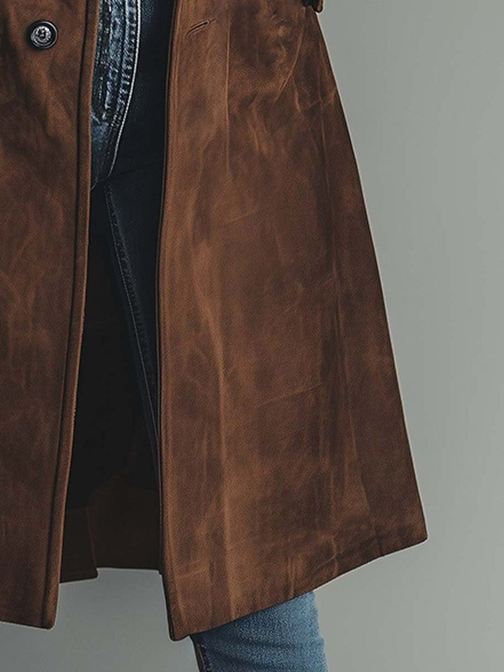 Gisella | Women's Vintage Suede-Look Trench Coat