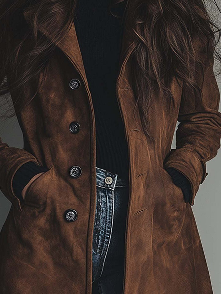 Gisella | Women's Vintage Suede-Look Trench Coat