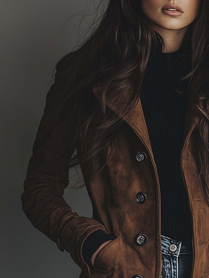 Gisella | Women's Vintage Suede-Look Trench Coat