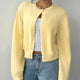 Marta | Women's Cropped Crew Neck Knit Cardigan