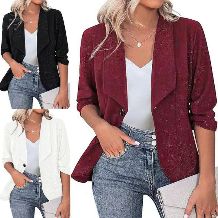 Almudena | Women's Glitter Blazer with Lapel