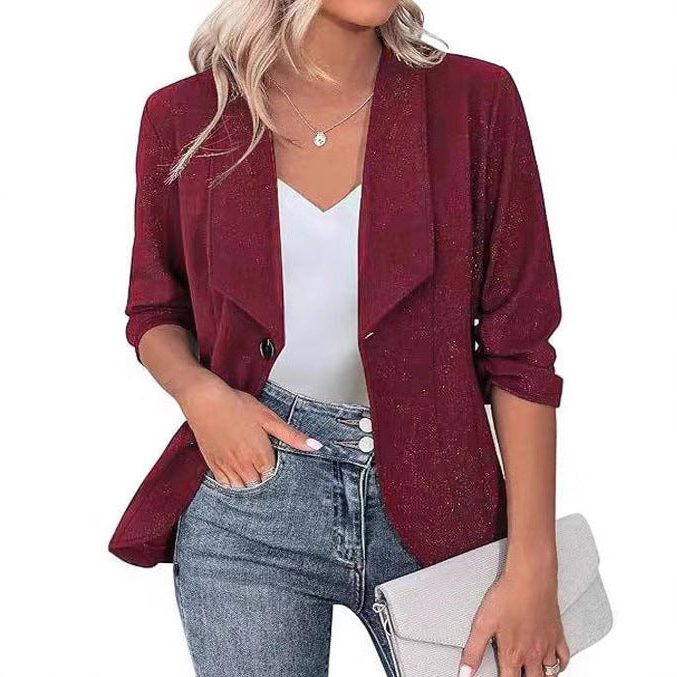 Almudena | Women's Glitter Blazer with Lapel