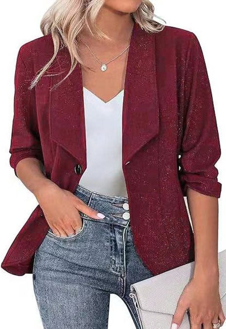 Almudena | Women's Glitter Blazer with Lapel