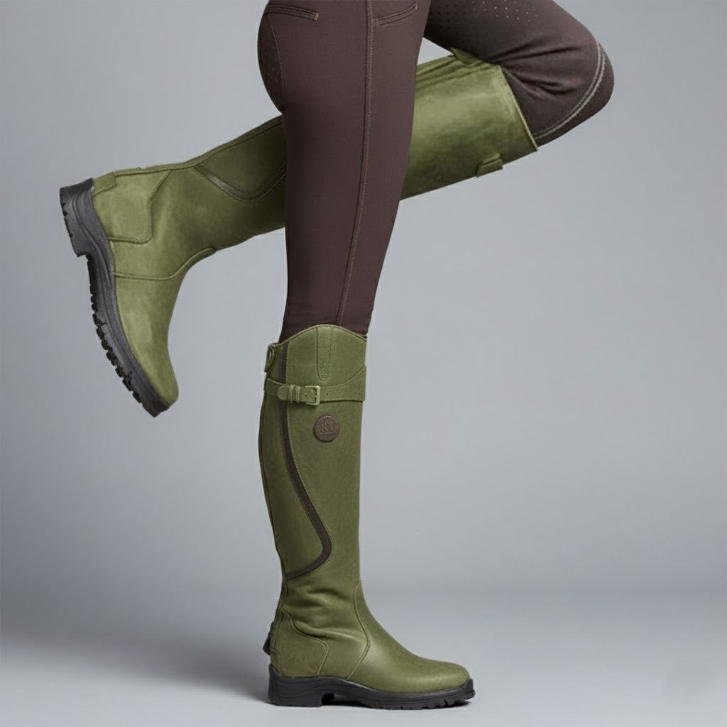 Damen Reitstiefel aus Leder – Stützende, bequeme kniehohe Outdoor-Stiefel