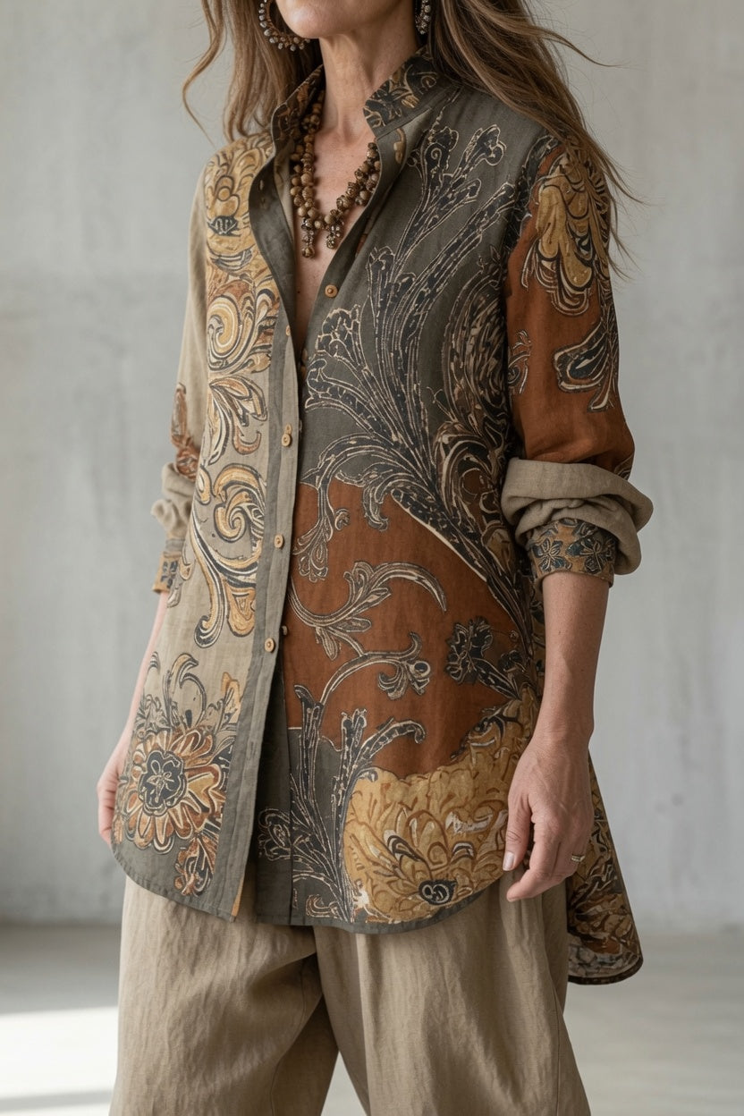 Nathalie | Women's Printed Shirt and Trouser Set