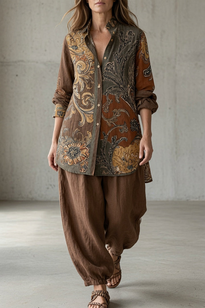 Nathalie | Women's Printed Shirt and Trouser Set