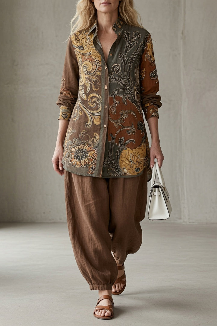 Tara | Women's Printed Shirt and Trouser Set