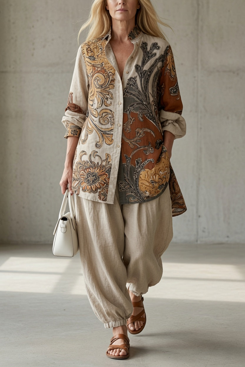 Tara | Women's Printed Shirt and Trouser Set