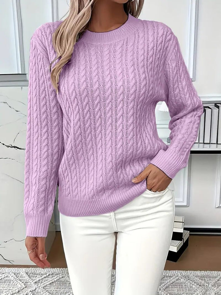 Lisandra | Women's Cable Knit Sweater with Crew Neck