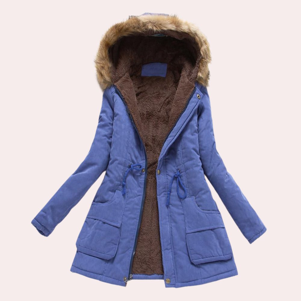 Hannah | Women's Parka Jacket with Hood and Faux Fur Trim