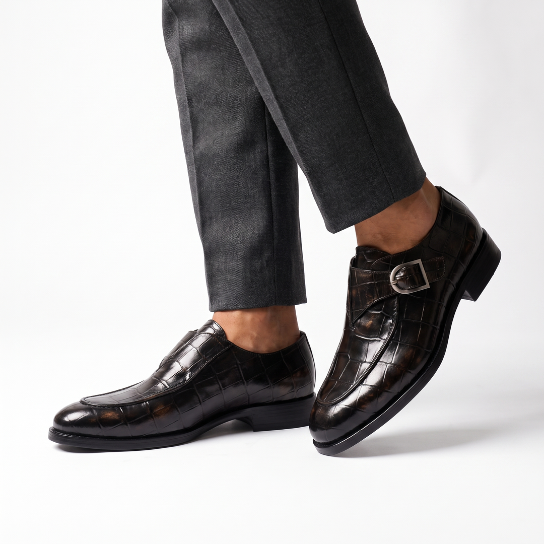 Chester | Men's Crocodile-Texture Loafers