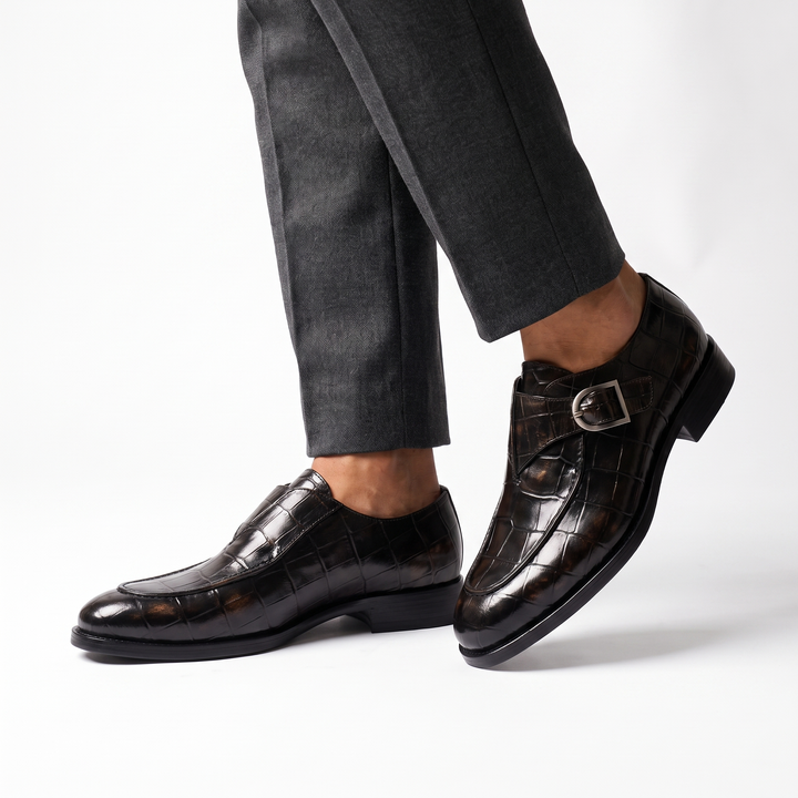 Chester | Men's Crocodile-Texture Loafers
