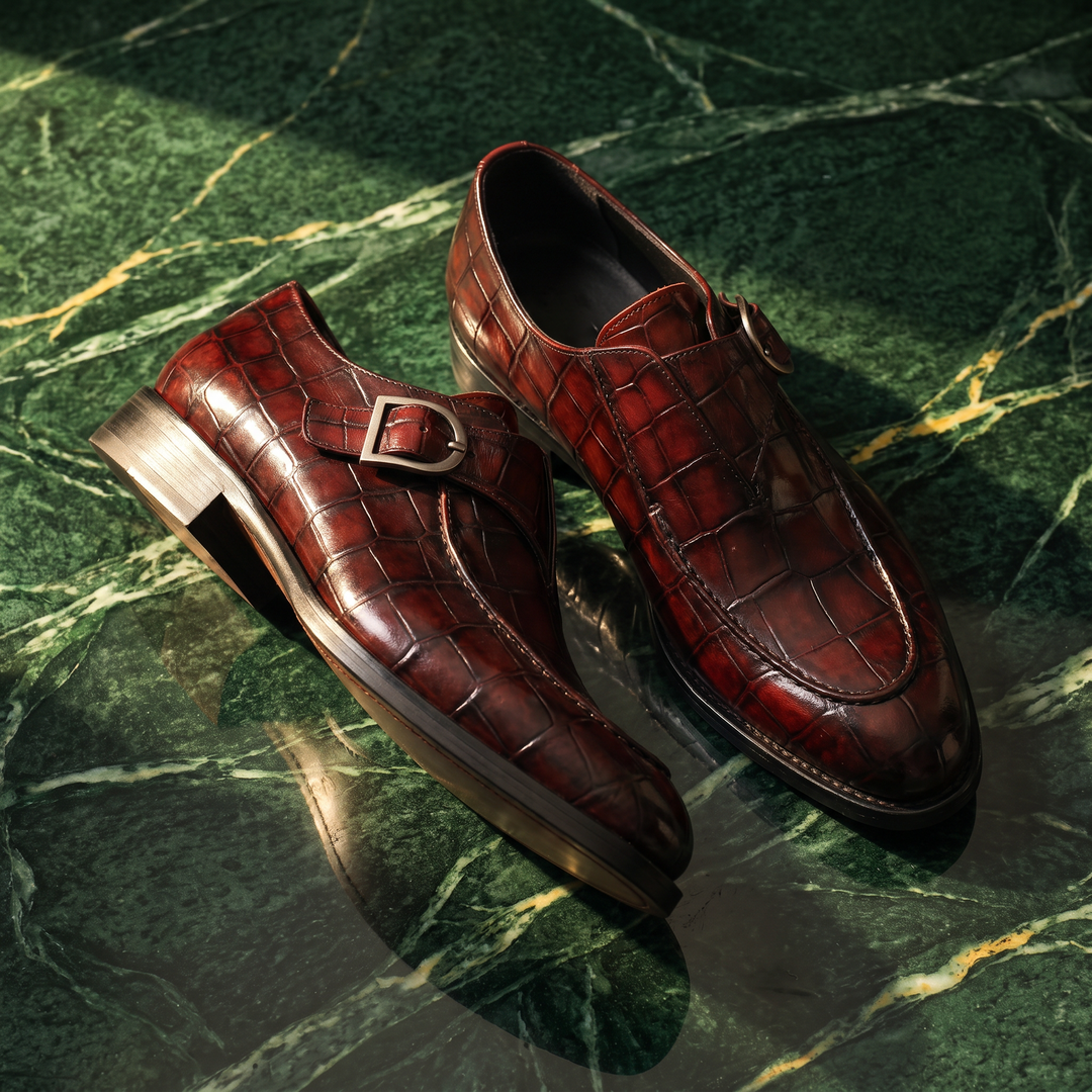Chester | Men's Crocodile-Texture Loafers
