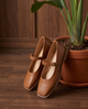 Annalise | Women's Cushioned Slip-On Flats for Wide Feet in Brown
