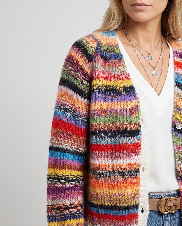 Cardigan for women - Cunera, knit and button detail