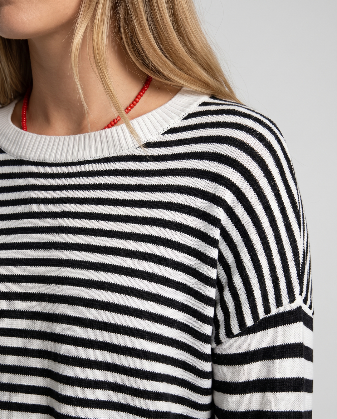 Sweater for women - Aurore, neckline and stripe detail