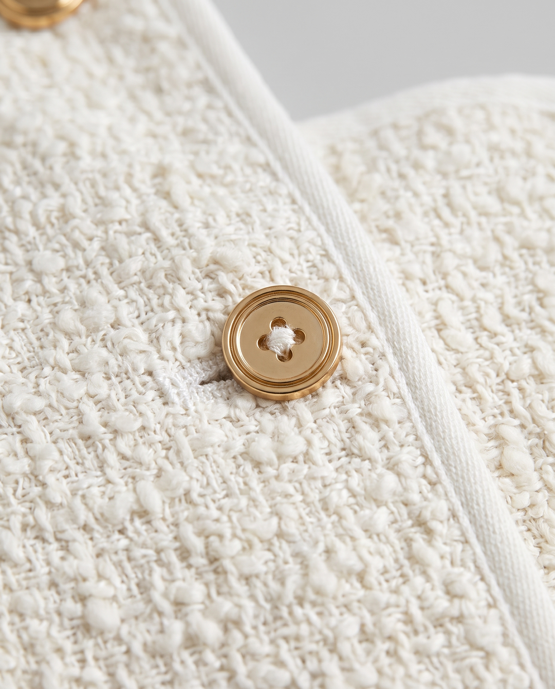 Midi Dress for women - Annette, tweed and button close-up