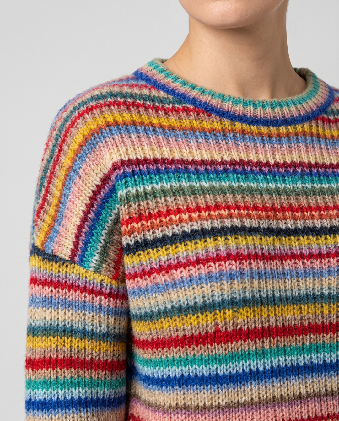Sweater for women - Celestina, neckline and stripe detail