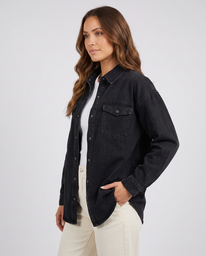 Denim Jacket for women - Zefira, three-quarter view