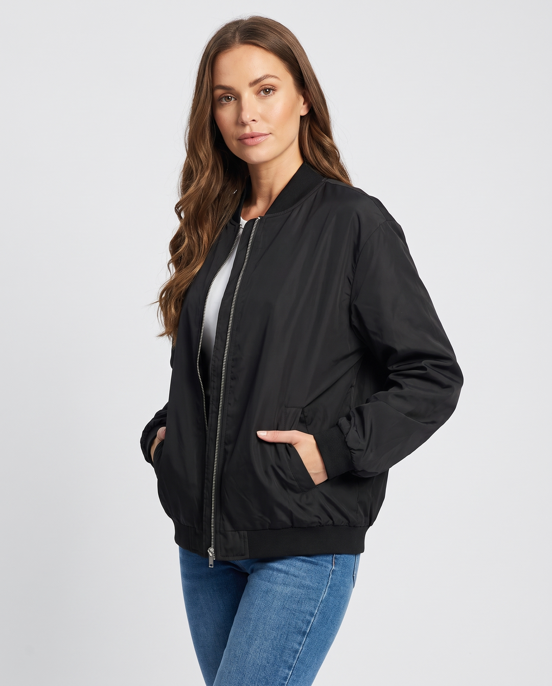Bomber Jacket for women - Ludivine, three-quarter view
