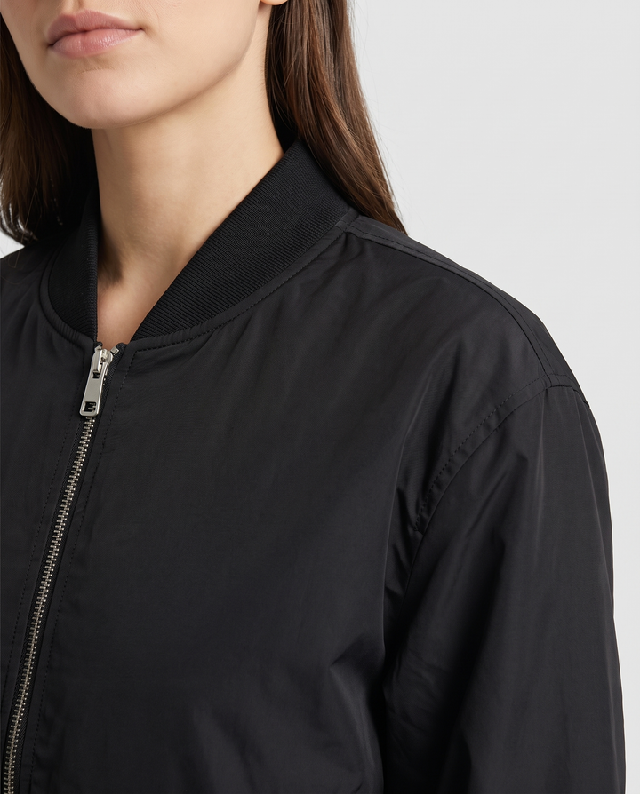 Bomber Jacket for women - Ludivine, ribbed collar and zip detail