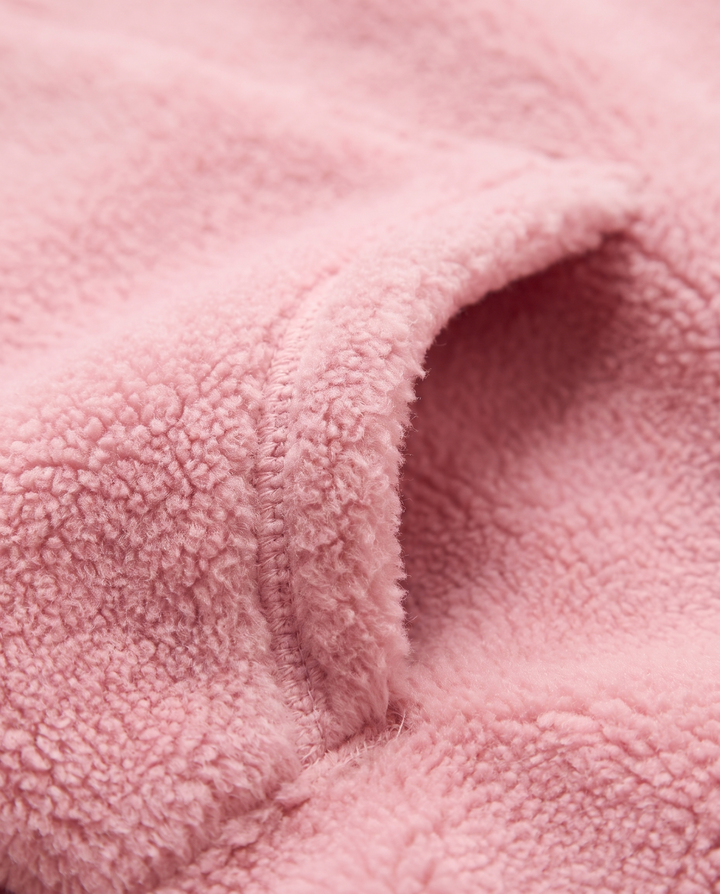 Leonie | Women's Plush Fleece Pet Carrier Hoodie with Front Pouch - fabric detail