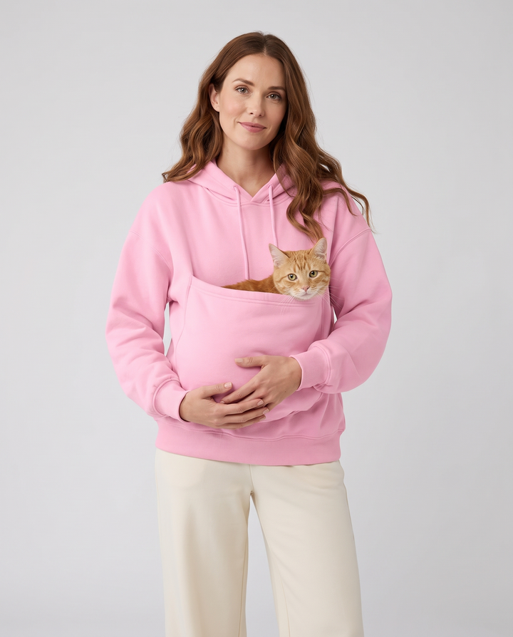 Mirande | Women's Oversized Pet Carrier Hoodie with Extra-Large Pouch - front view