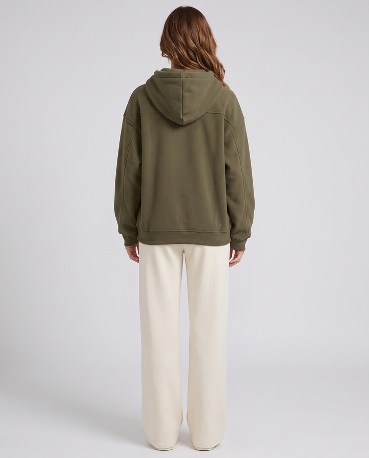 Coline | Women's Colourblock Pet Carrier Hoodie with Sherpa Pouch - back view