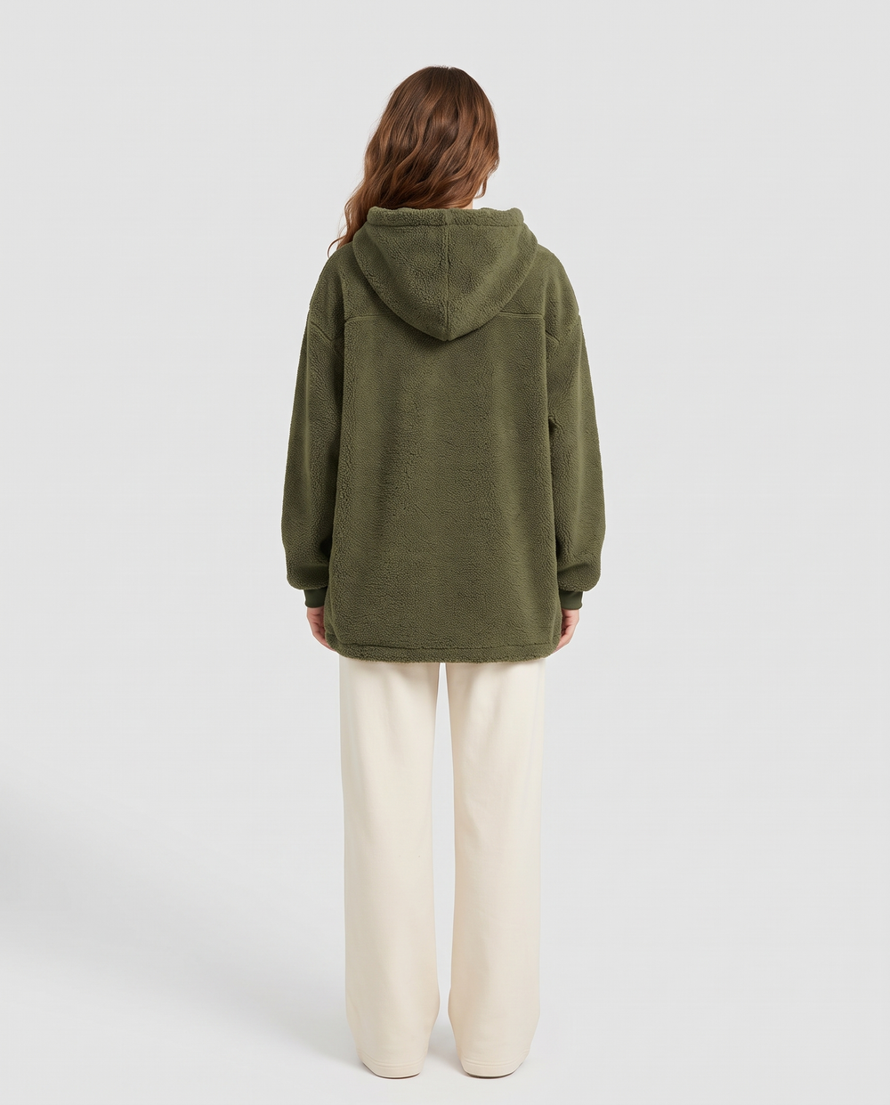 Fleurine | Women's Lamb Velvet Pet Carrier Hoodie with Zip Pouch - back view