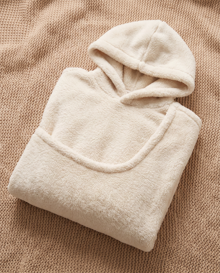 Leonie | Women's Plush Fleece Pet Carrier Hoodie with Front Pouch - Cream