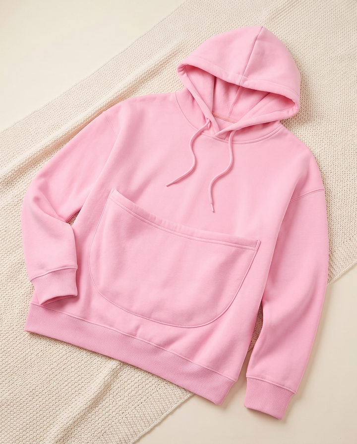 Mirande | Women's Oversized Pet Carrier Hoodie with Extra-Large Pouch - Pink