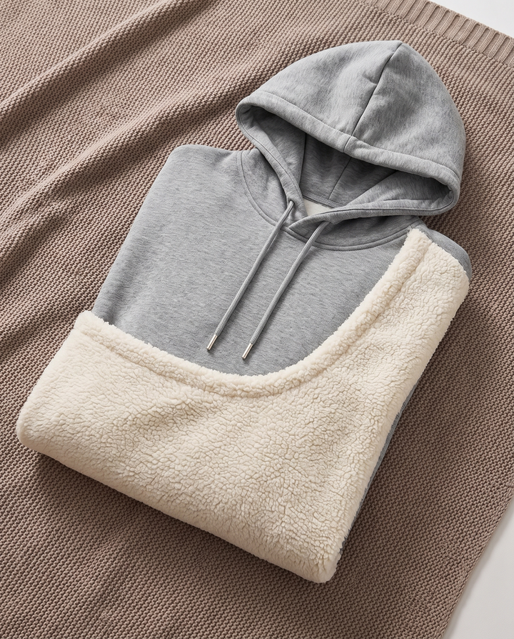 Coline | Women's Colourblock Pet Carrier Hoodie with Sherpa Pouch - Gray