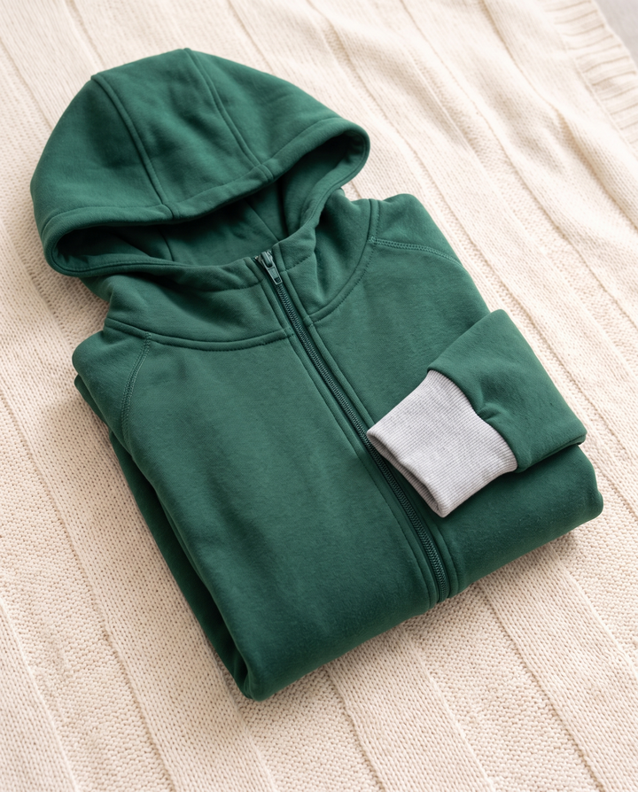 Maiwenn | Women's Zip-Front Pet Carrier Hoodie with Side Entry Pouch - Green