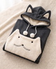 Rozenn | Women's Cat-Ear Hood Pet Carrier Hoodie with Plush Pouch - Dark Gray